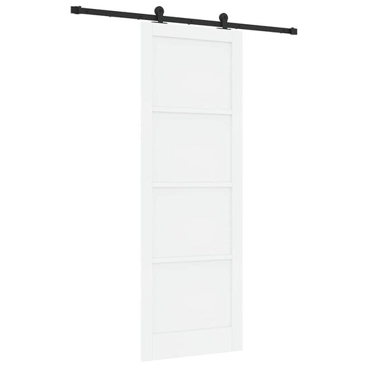 Schiebetür-Set Manuell Weiß und Schwarz 83 x 232 cm