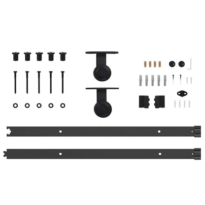 Schiebetür-Set Manuell Weiß und Schwarz 86 x 198.5 cm