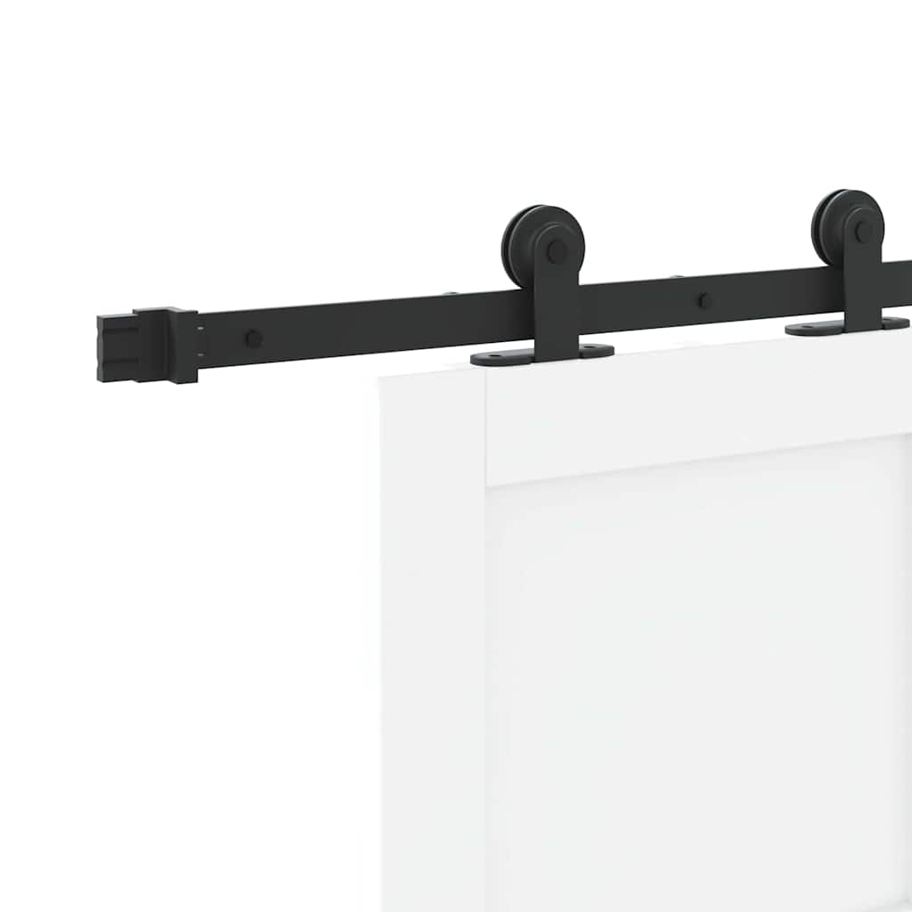 Schiebetür-Set Manuell Weiß und Schwarz 86 x 198.5 cm