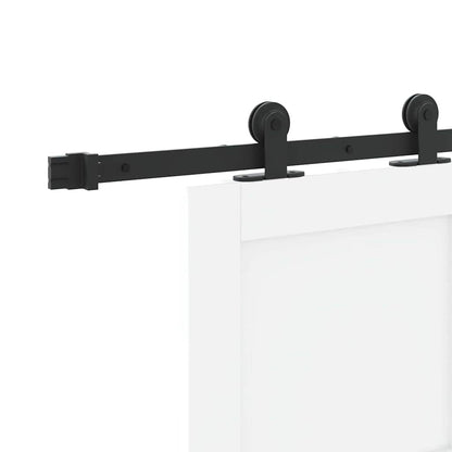 Schiebetür-Set Manuell Weiß und Schwarz 86 x 198.5 cm