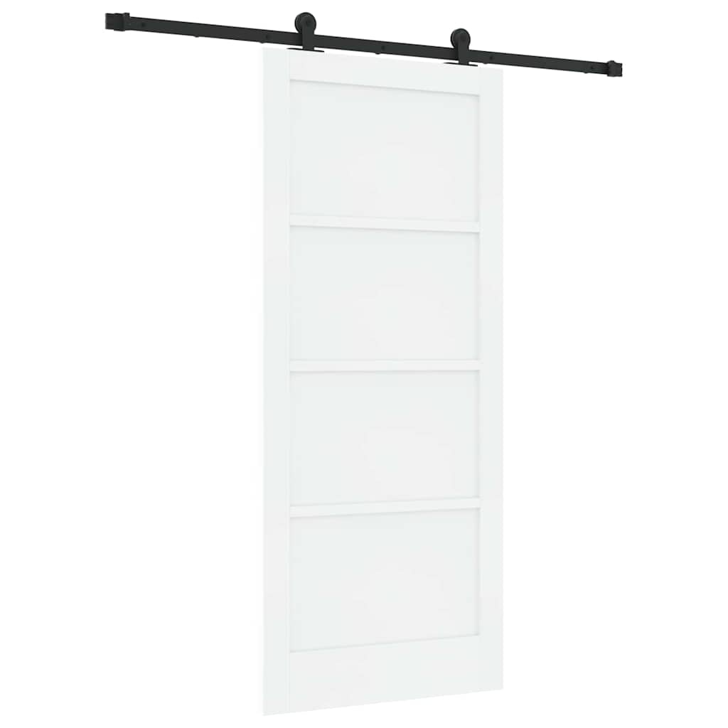 Schiebetür-Set Manuell Weiß und Schwarz 86 x 198.5 cm