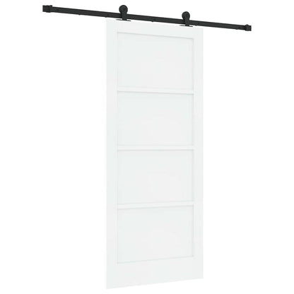 Schiebetür-Set Manuell Weiß und Schwarz 86 x 198.5 cm