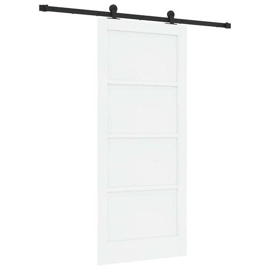 Schiebetür-Set Manuell Weiß und Schwarz 86 x 198.5 cm
