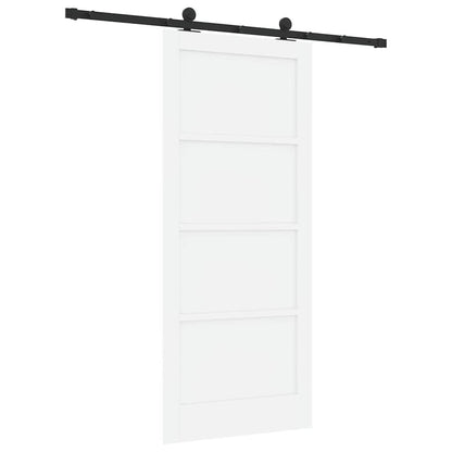 Schiebetür-Set Manuell Weiß und Schwarz 86 x 198.5 cm