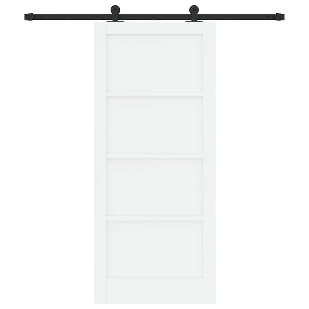 Schiebetür-Set Manuell Weiß und Schwarz 86 x 198.5 cm