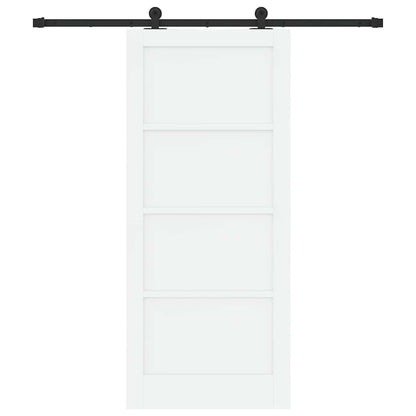 Schiebetür-Set Manuell Weiß und Schwarz 86 x 198.5 cm