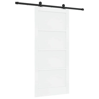 Schiebetür-Set Manuell Weiß und Schwarz 93 x 202 cm