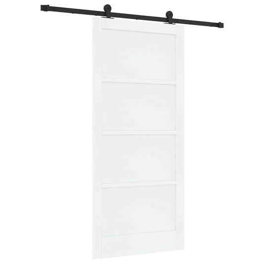 Schiebetür-Set Manuell Weiß und Schwarz 93 x 202 cm