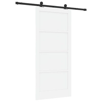 Schiebetür-Set Manuell Weiß und Schwarz 93 x 202 cm