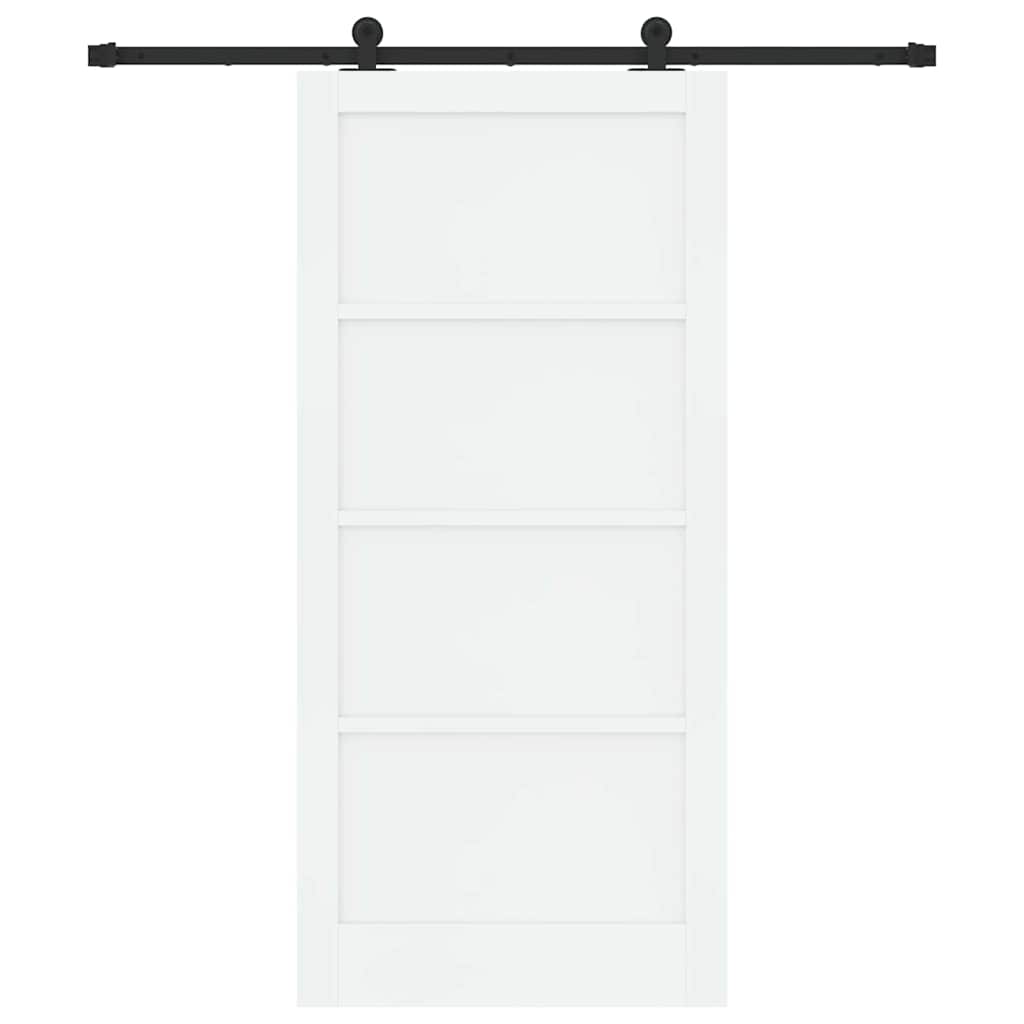 Schiebetür-Set Manuell Weiß und Schwarz 93 x 202 cm