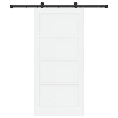 Schiebetür-Set Manuell Weiß und Schwarz 93 x 202 cm