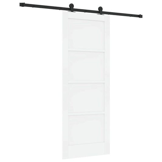 Schiebetür-Set Manuell Weiß und Schwarz 78 x 202 cm