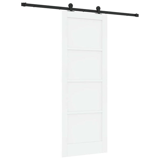 Schiebetür-Set Manuell Weiß und Schwarz 78 x 211 cm