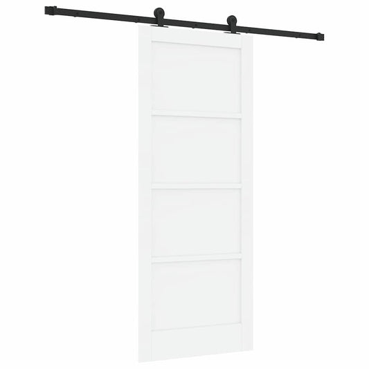 Schiebetür-Set Manuell Weiß und Schwarz 83 x 202 cm