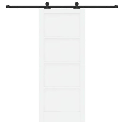 Schiebetür-Set Manuell Weiß und Schwarz 83 x 202 cm
