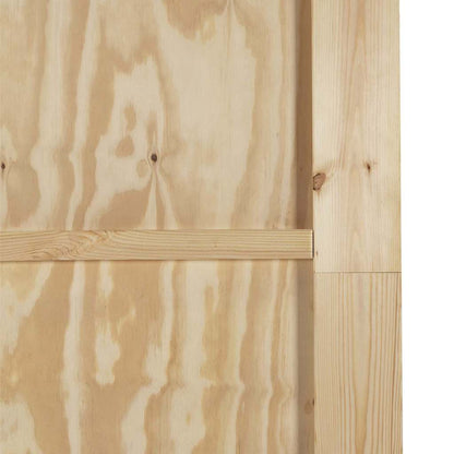 Schiebetür-Set Manuell Natur und Schwarz 93 x 202 cm