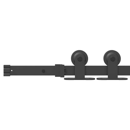 Schiebetür-Set Manuell Natur und Schwarz 93 x 211 cm
