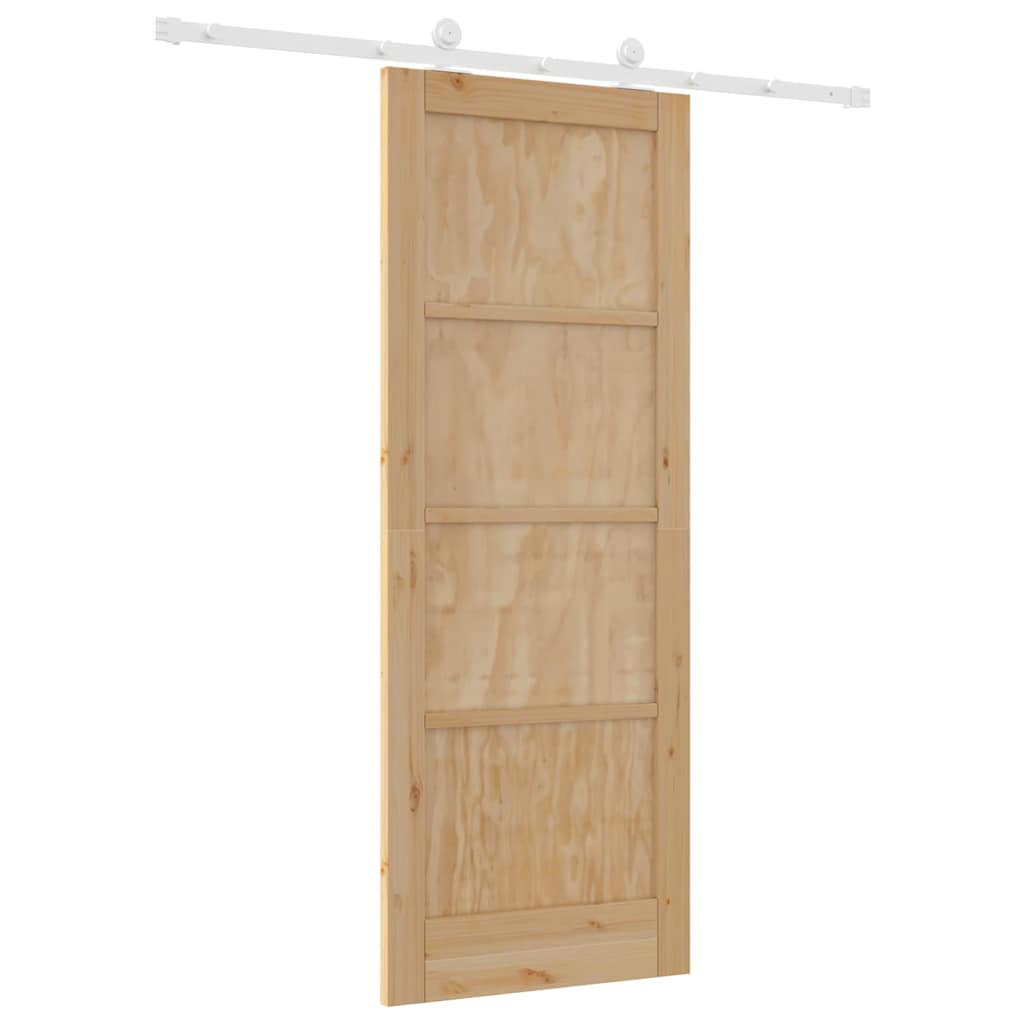 Schiebetür-Set Natur und Weiß 78 x 202 cm