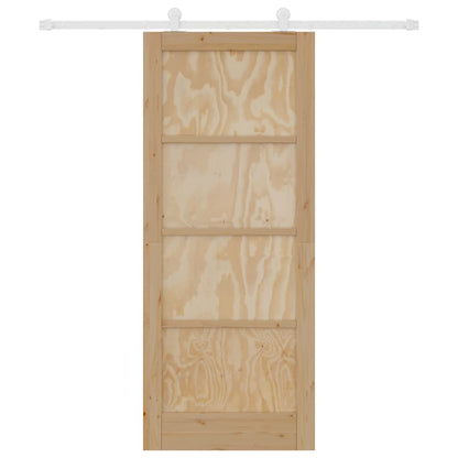 Schiebetür-Set Natur und Weiß 83 x 202 cm