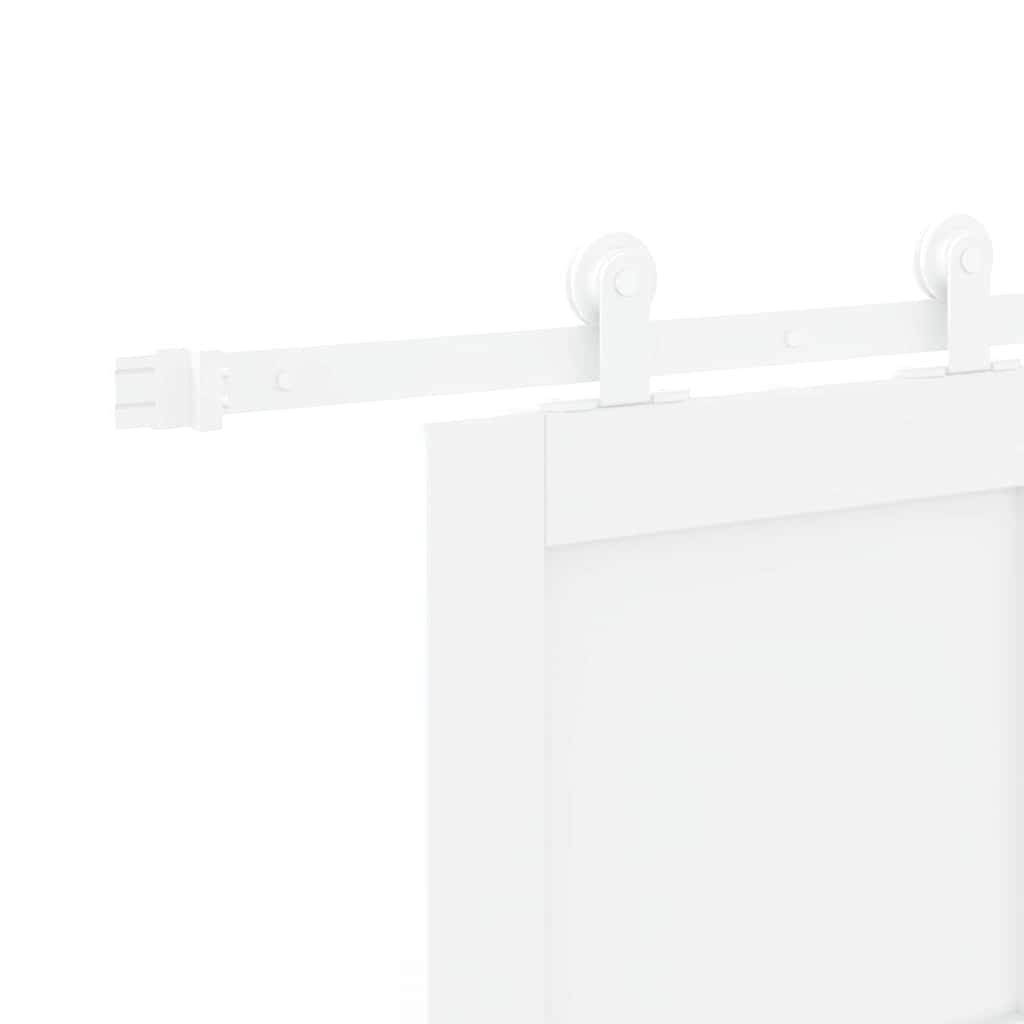 Schiebetür-Set Weiß 83 x 202 cm Massivholz Kiefer und Stahl