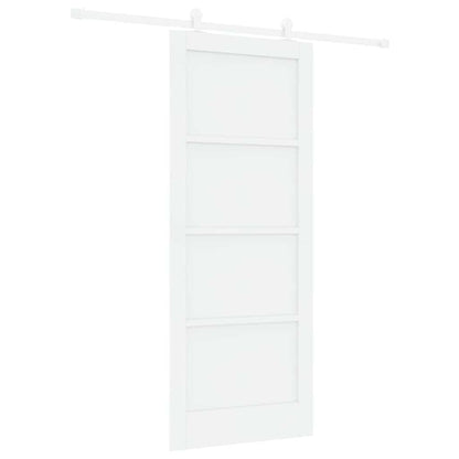 Schiebetür-Set Weiß 83 x 202 cm Massivholz Kiefer und Stahl