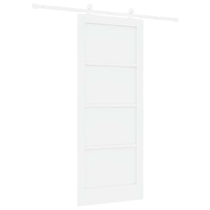 Schiebetür-Set Weiß 83 x 202 cm Massivholz Kiefer und Stahl