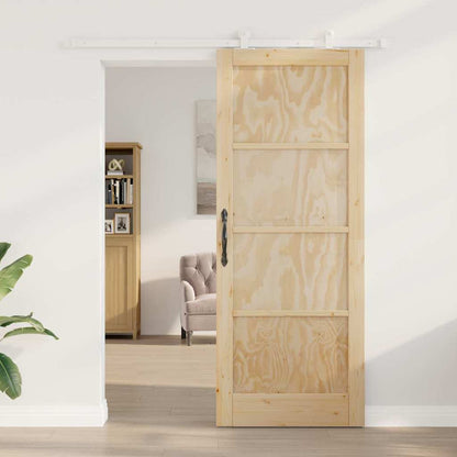 Schiebetür-Set Natur und Weiß 83 x 211 cm