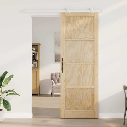 Schiebetür-Set Natur und Weiß 83 x 232 cm