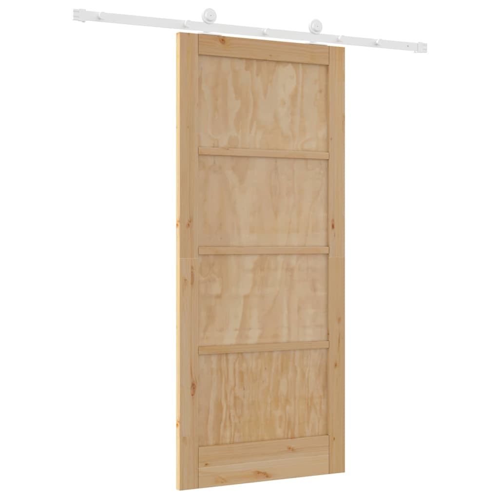 Schiebetür-Set Natur und Weiß 86 x 198,5 cm