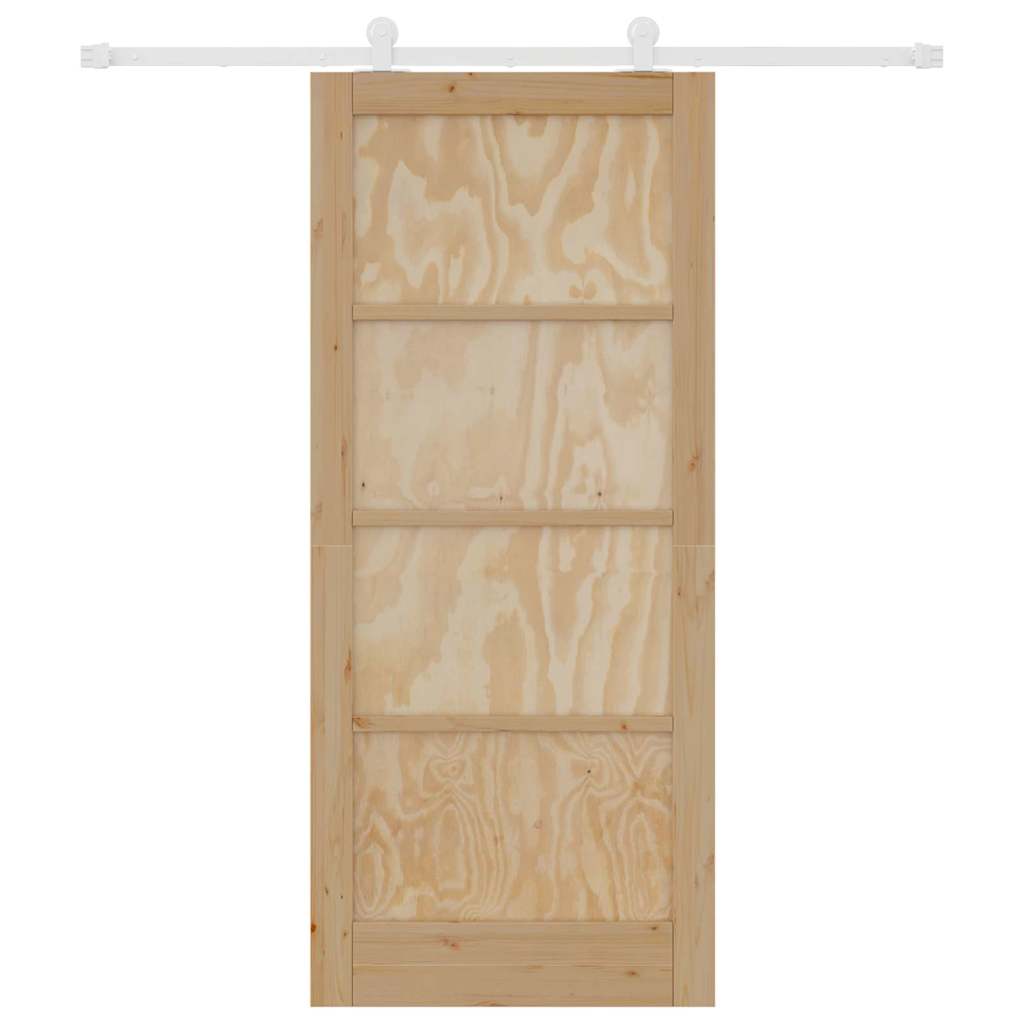 Schiebetür-Set Natur und Weiß 86 x 198,5 cm