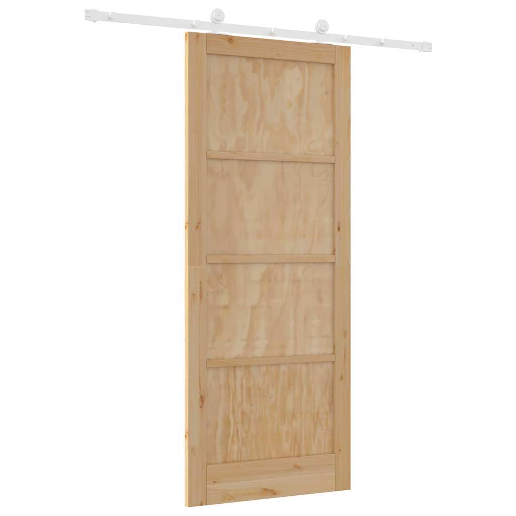 Schiebetür-Set Natur und Weiß 86 x 211 cm