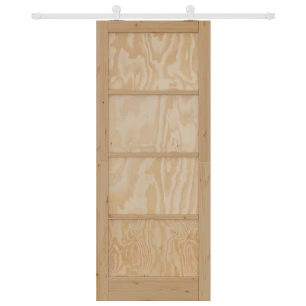 Schiebetür-Set Natur und Weiß 86 x 211 cm