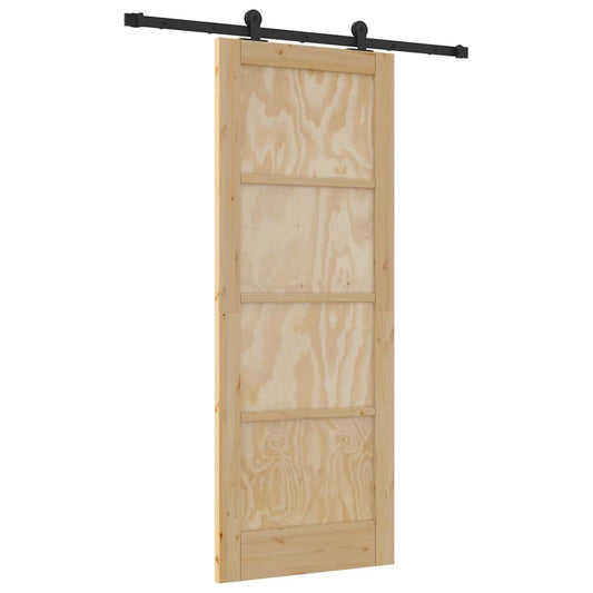Schiebetür Manuell Natur und Schwarz 78 x 202 cm