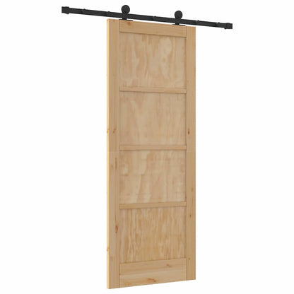 Schiebetür Manuell Natur und Schwarz 78 x 202 cm