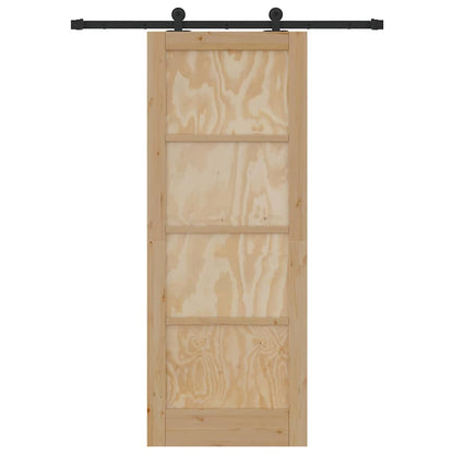 Schiebetür Manuell Natur und Schwarz 78 x 202 cm