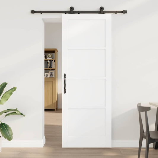 Schiebetür Manuell Weiß und Schwarz 78 x 211 cm
