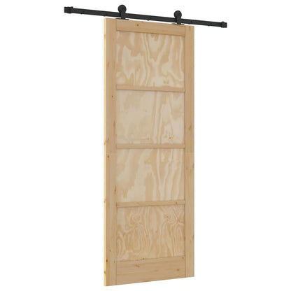 Schiebetür Manuell Natur und Schwarz 83 x 211 cm