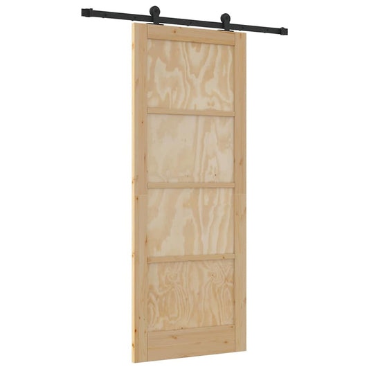 Schiebetür Manuell Natur und Schwarz 83 x 211 cm
