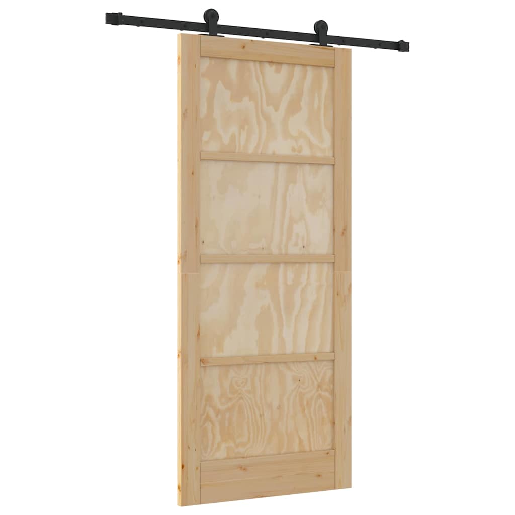 Schiebetür ORKDAL Natur und Schwarz 86 x 198,5 cm