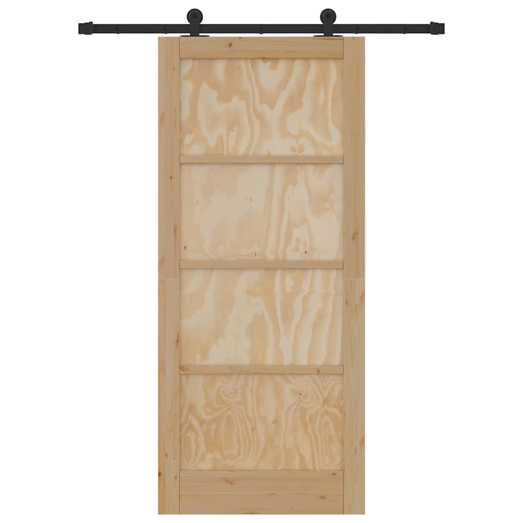 Schiebetür ORKDAL Natur und Schwarz 86 x 198,5 cm