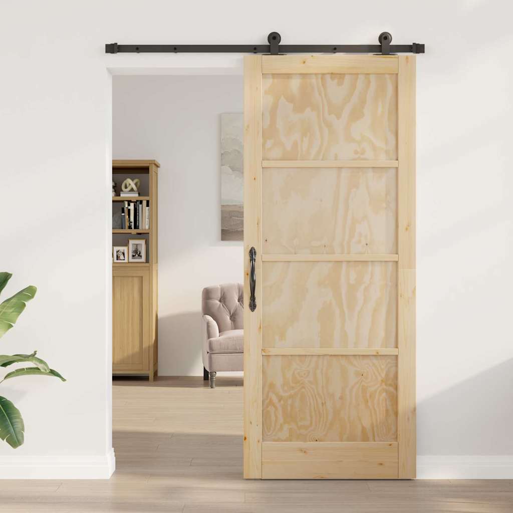 Schiebetür ORKDAL Natur und Schwarz 86 x 211 cm