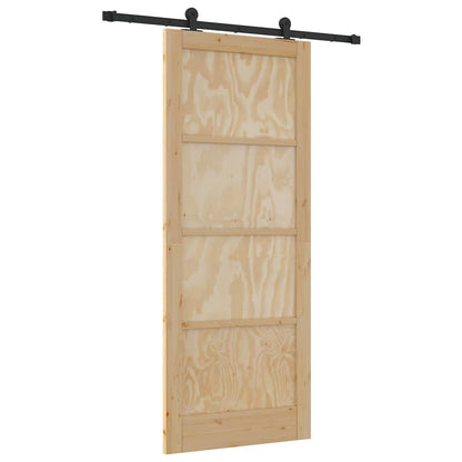 Schiebetür ORKDAL Natur und Schwarz 86 x 211 cm