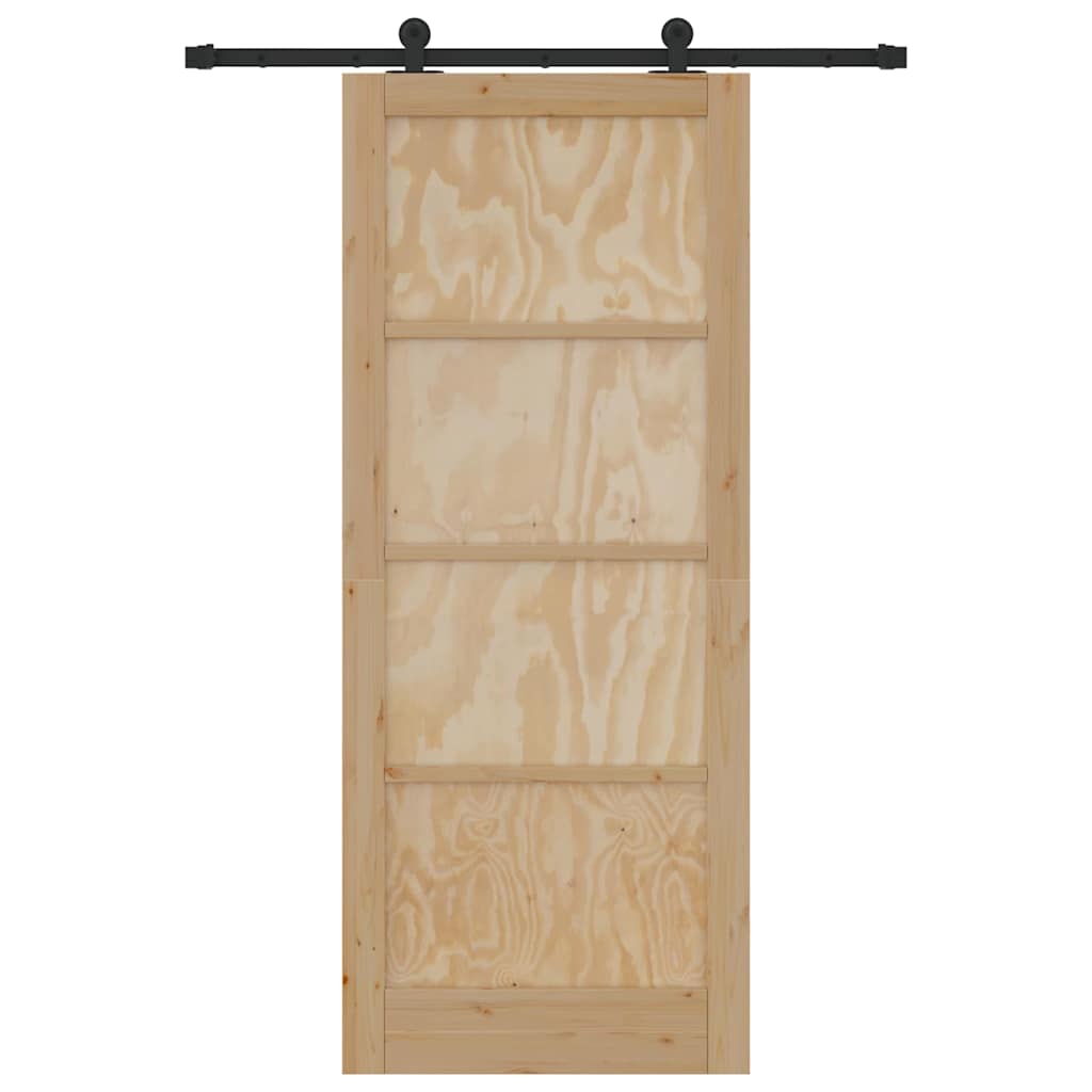 Schiebetür ORKDAL Natur und Schwarz 86 x 211 cm
