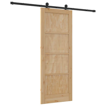 Schiebetür Manuell Natur und Schwarz 78 x 202 cm