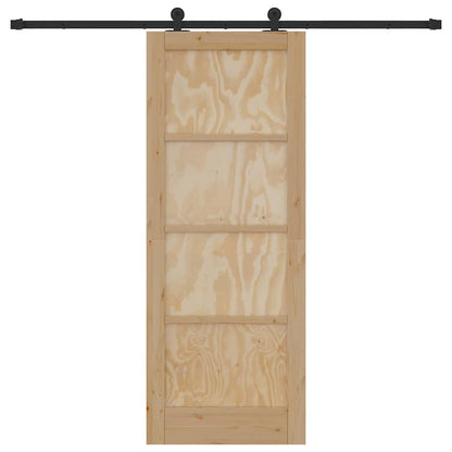 Schiebetür Manuell Natur und Schwarz 78 x 202 cm