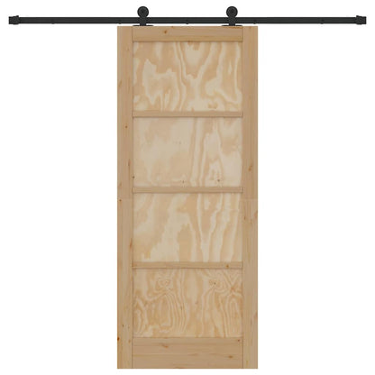 Schiebetür Manuell Natur und Schwarz 83 x 202 cm