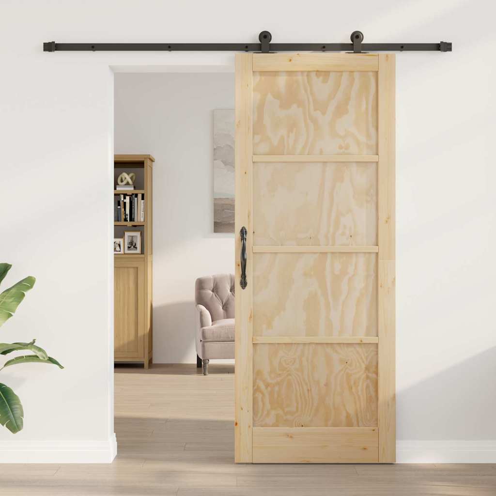 Schiebetür ORKDAL Natur und Schwarz 83 x 211 cm
