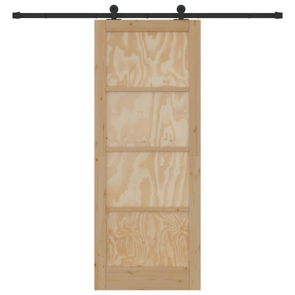 Schiebetür ORKDAL Natur und Schwarz 83 x 211 cm