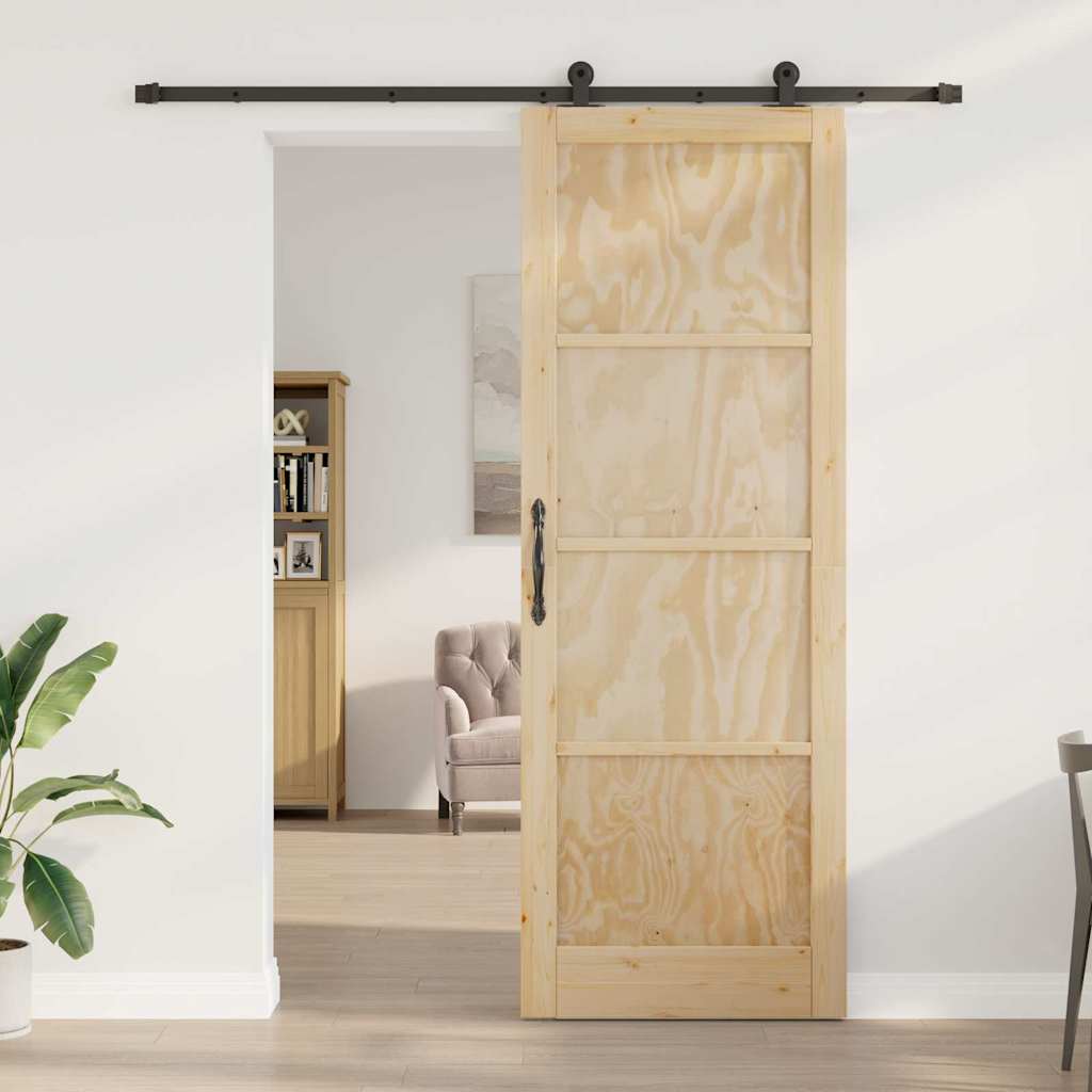 Schiebetür ORKDAL Natur und Schwarz 83 x 232 cm
