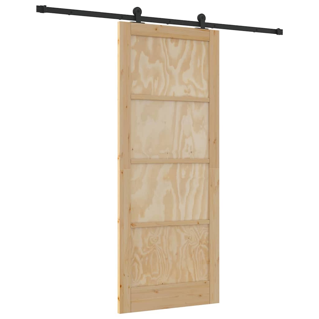 Schiebetür ORKDAL Natur und Schwarz 86 x 211 cm